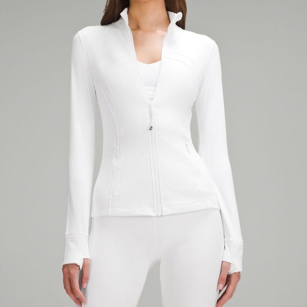 Lululemon Define Jacket Women's Size 4 White Full Zip Thumbholes Fitted Athletic